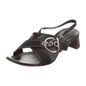 Black leather Prada slingback sandals size 5